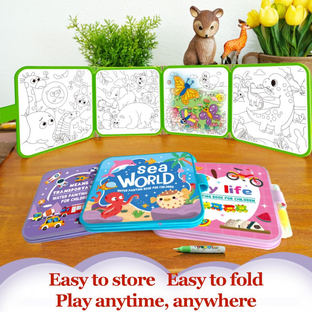 Magic Water Drawing Book DIY D - Reusable Water Magic Coloring Book 评论和价格