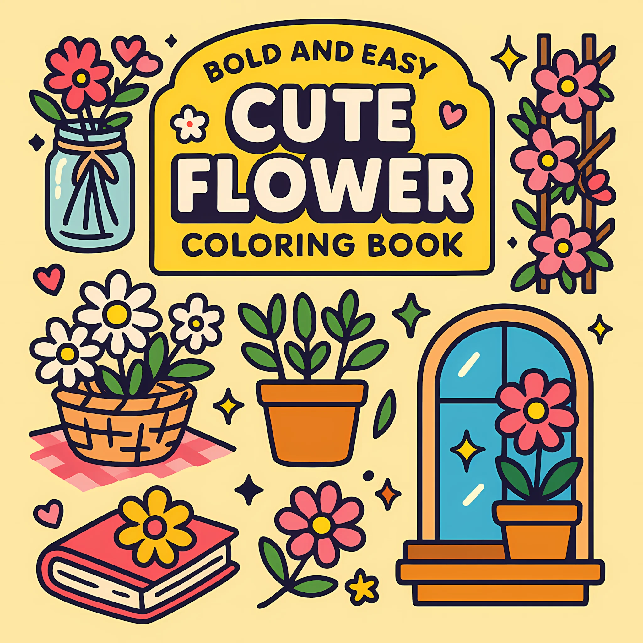 Easy Cute Flower Coloring Book - Adult Coloring Book Stress Relief 评论和价格