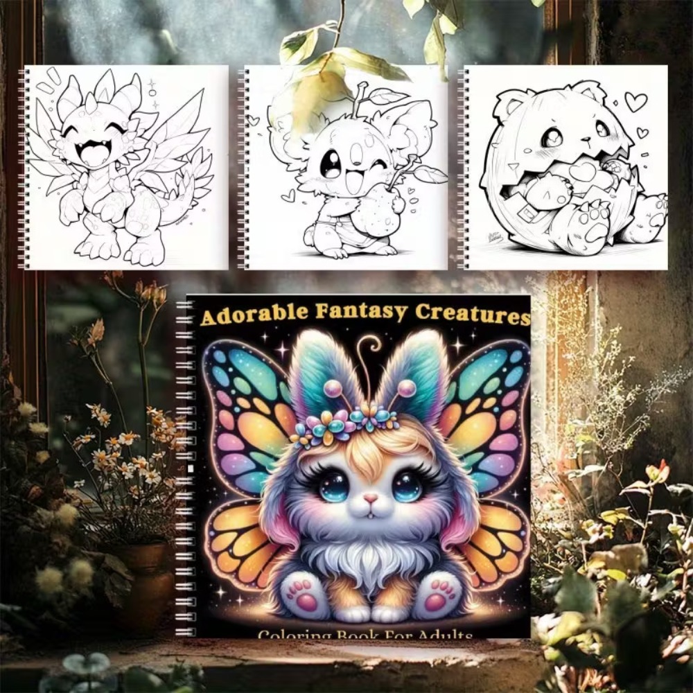 Adorable Fantasy Creatures Col - Adult Coloring Book Stress Relief 评论和价格
