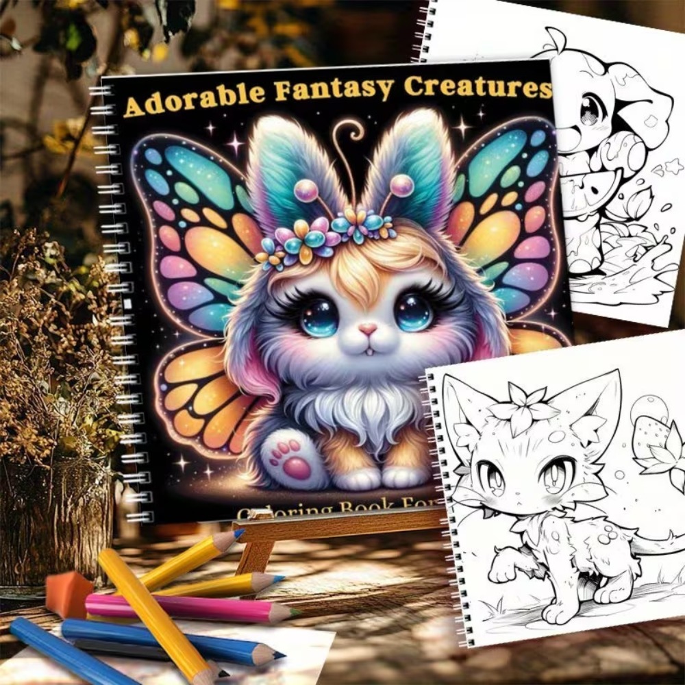 Adorable Fantasy Creatures Col - Adult Coloring Book Stress Relief 评论和价格